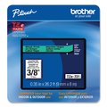 Brother TZe Laminated Removable Label Tapes, 0.35" x 26.2 ft, Black on Green TZE721CS